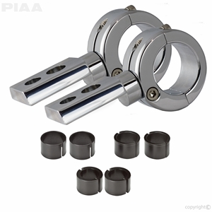 360 Chrome Universal Mounting Bracket Kit, Fits 0.75" | 1" | 1.125" | 1.25" Bars 
